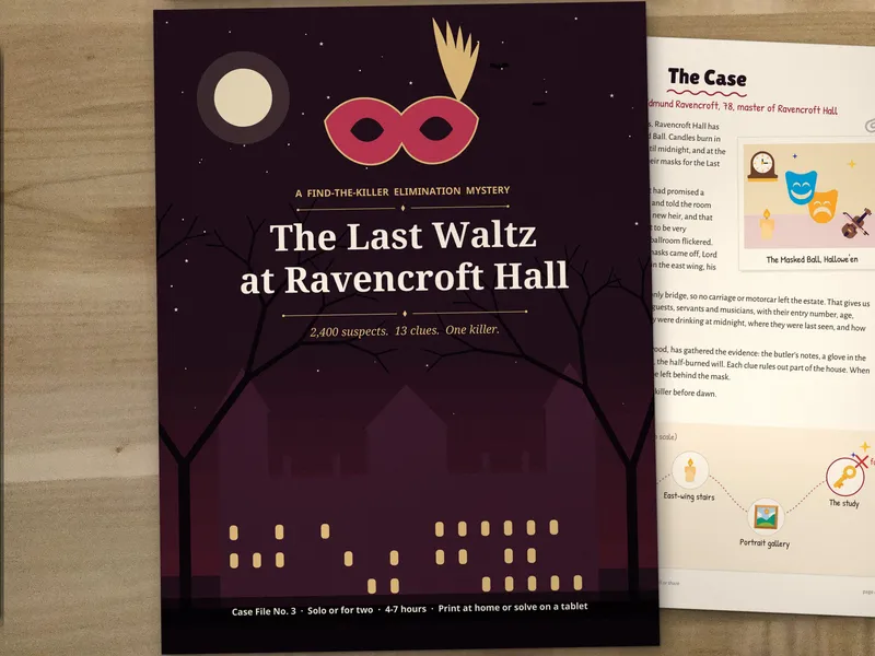 Cover of The Last Waltz at Ravencroft Hall with a red masquerade mask
